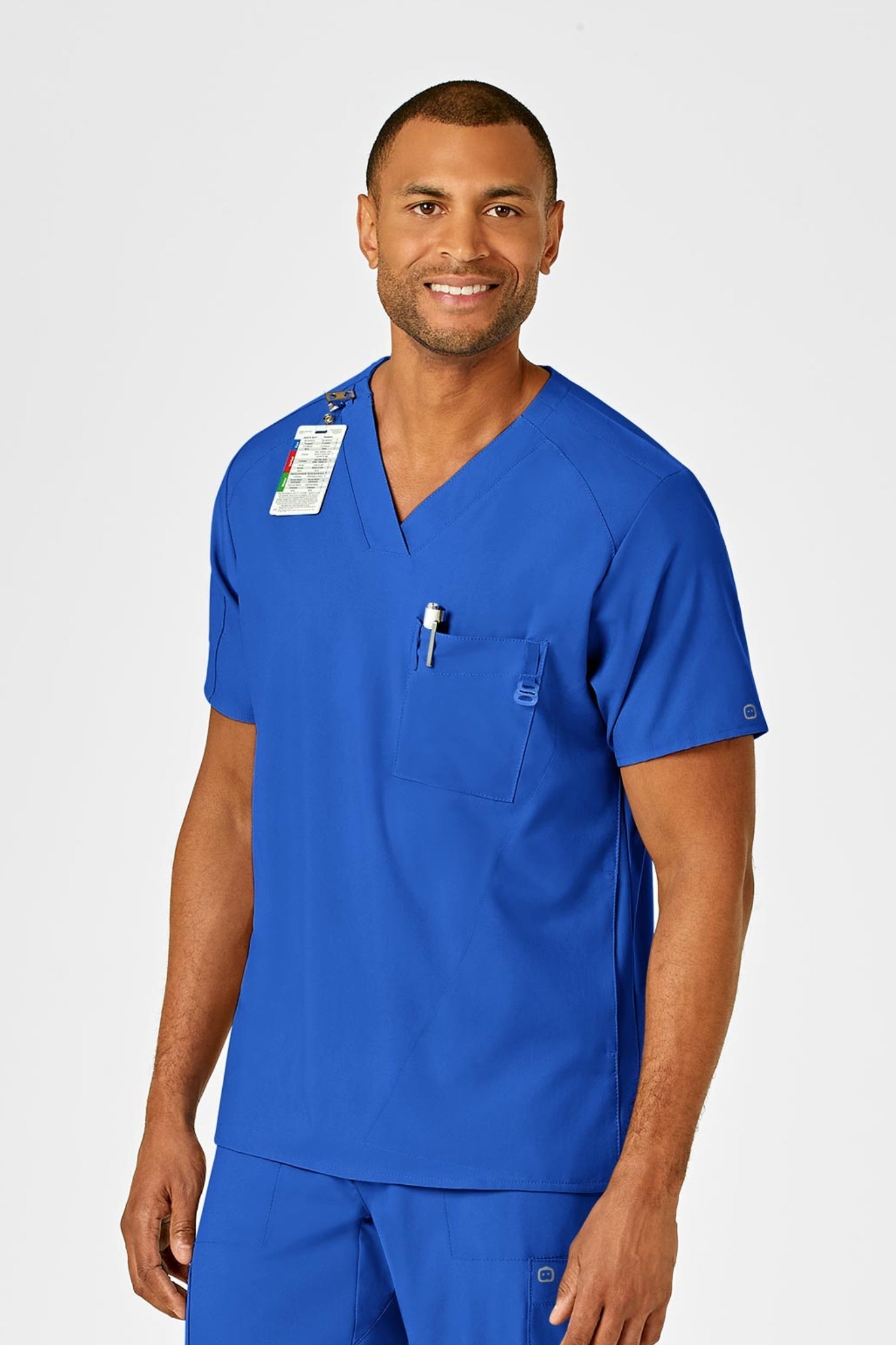 W123 – Blouse médicale – Bleu royal – Homme