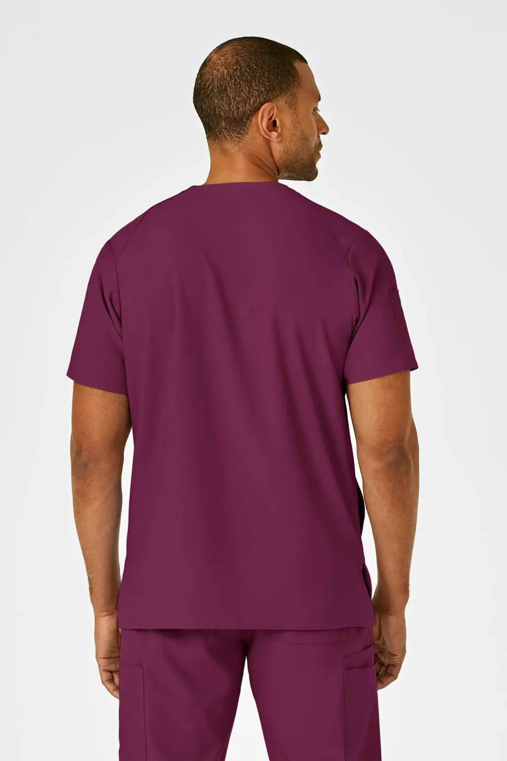 Tunique médicale W123 bordeaux homme vue arrière du haut médical violet