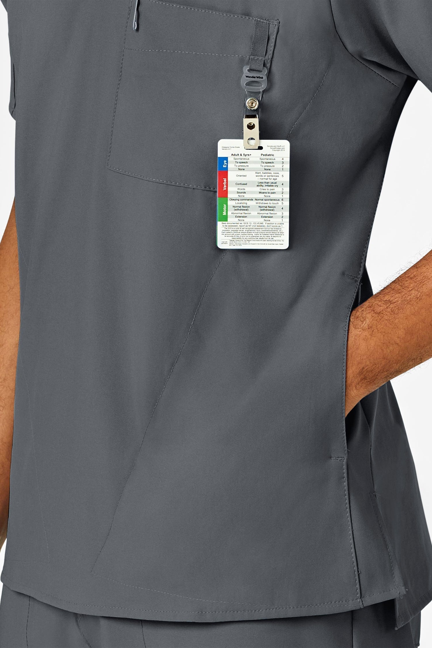 W123 – Blouse médicale – Gris – Homme