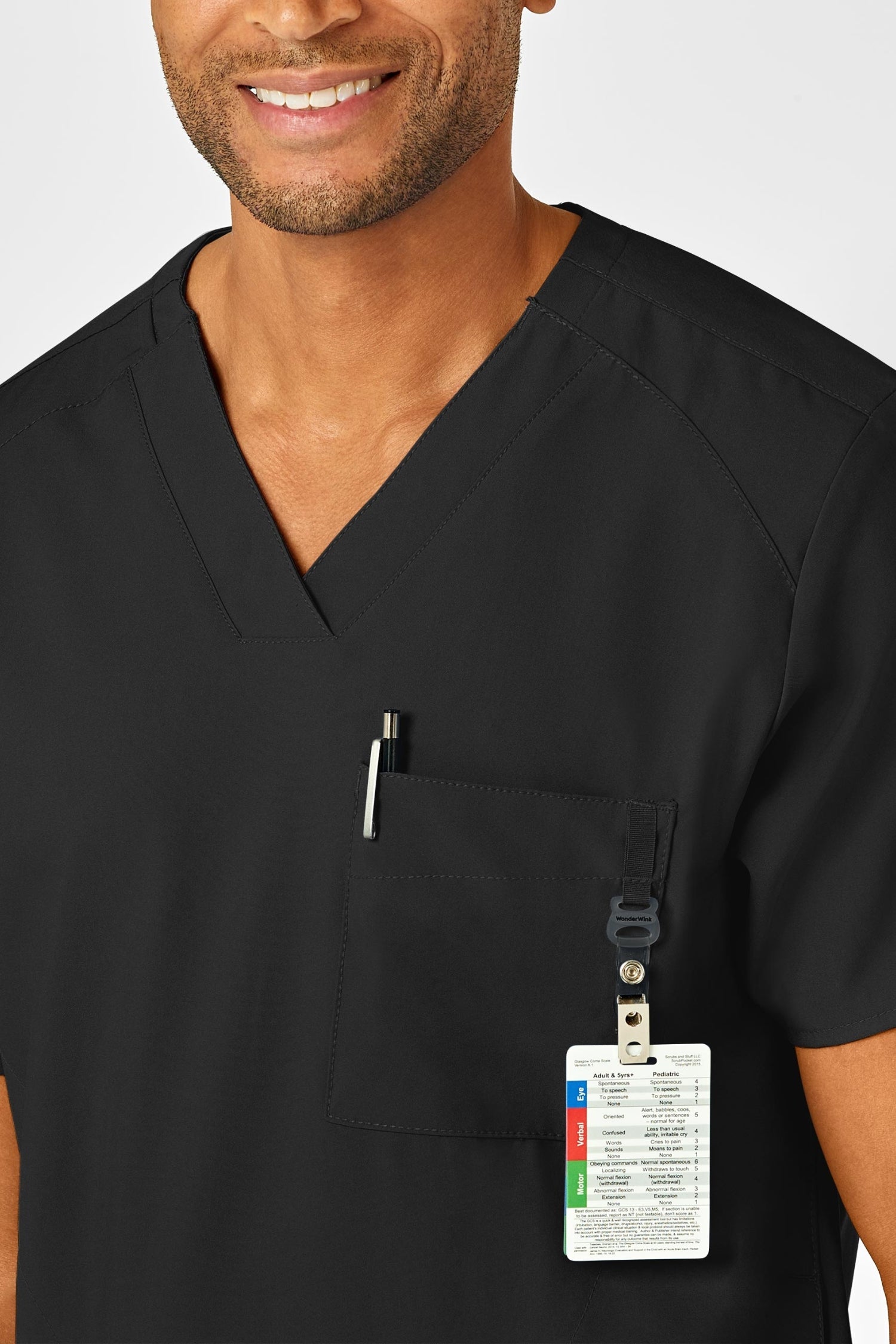 W123 – Blouse médicale – Noir – Homme