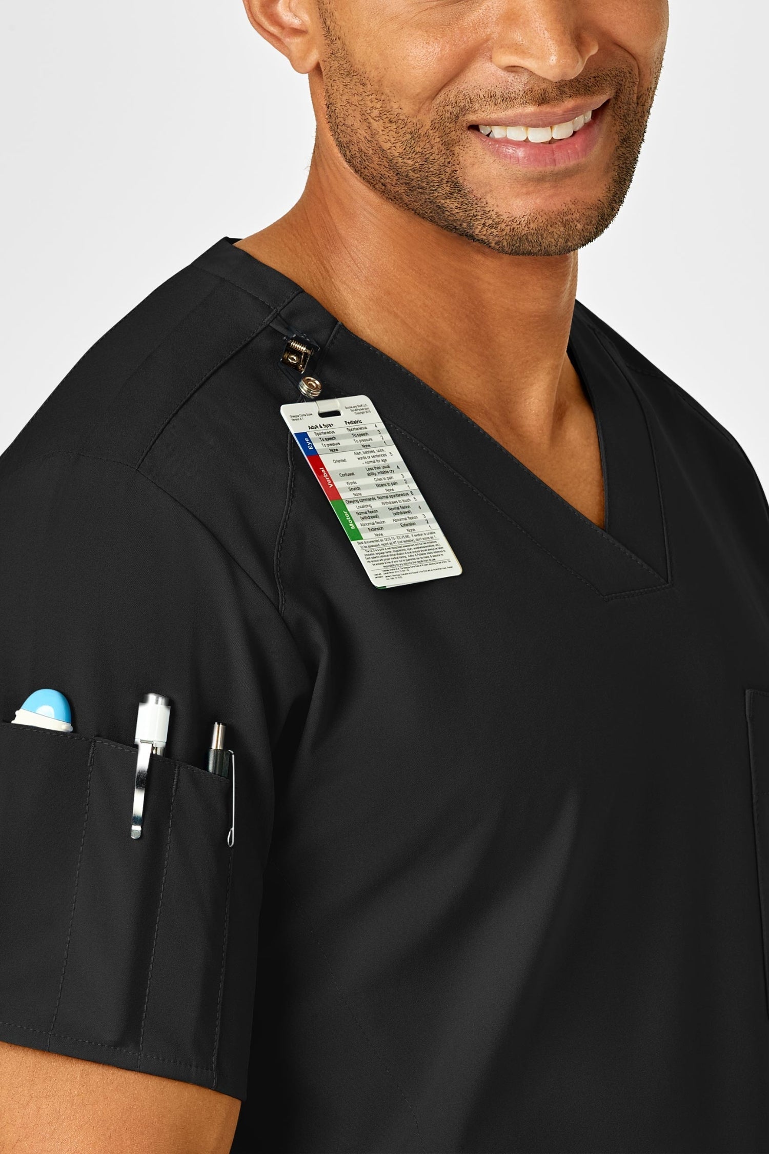 W123 – Blouse médicale – Noir – Homme