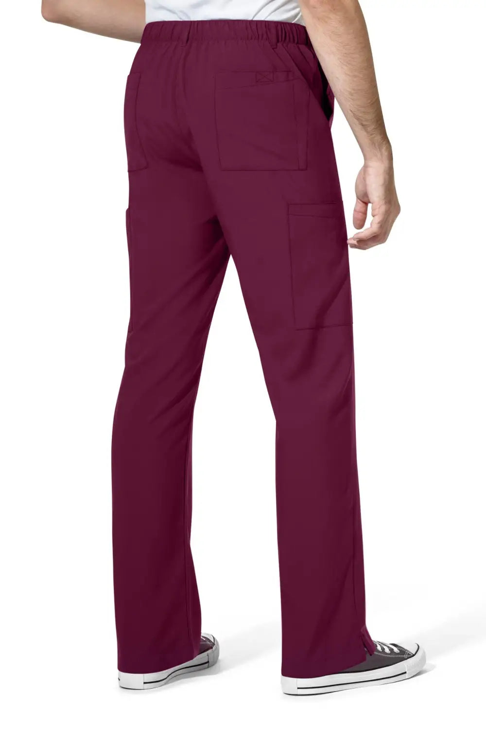 Pantalon de bloc homme bordeaux en microfibre élastique avec ceinture élastique
