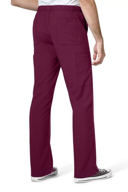Pantalon de bloc homme bordeaux en microfibre élastique avec ceinture élastique