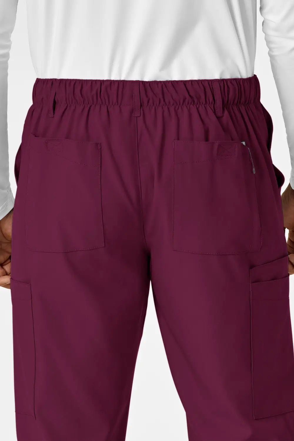 Pantalon de bloc homme Bordeaux en microfibre élastique avec poches cargo