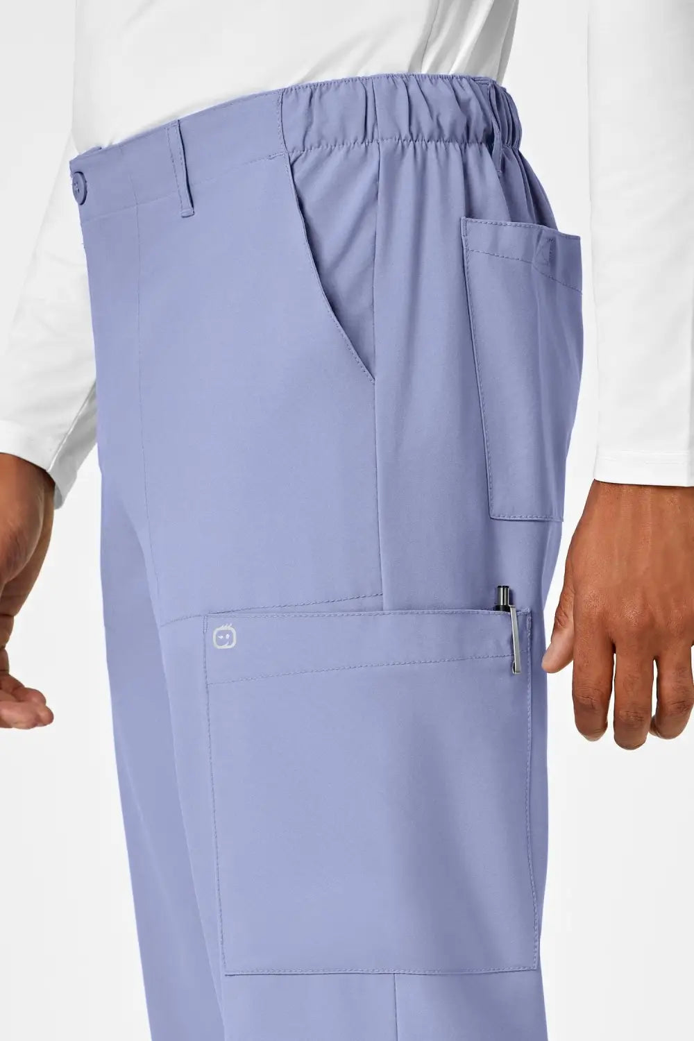 Pantalons de tenue médicale bleu ciel avec plusieurs poches pour homme